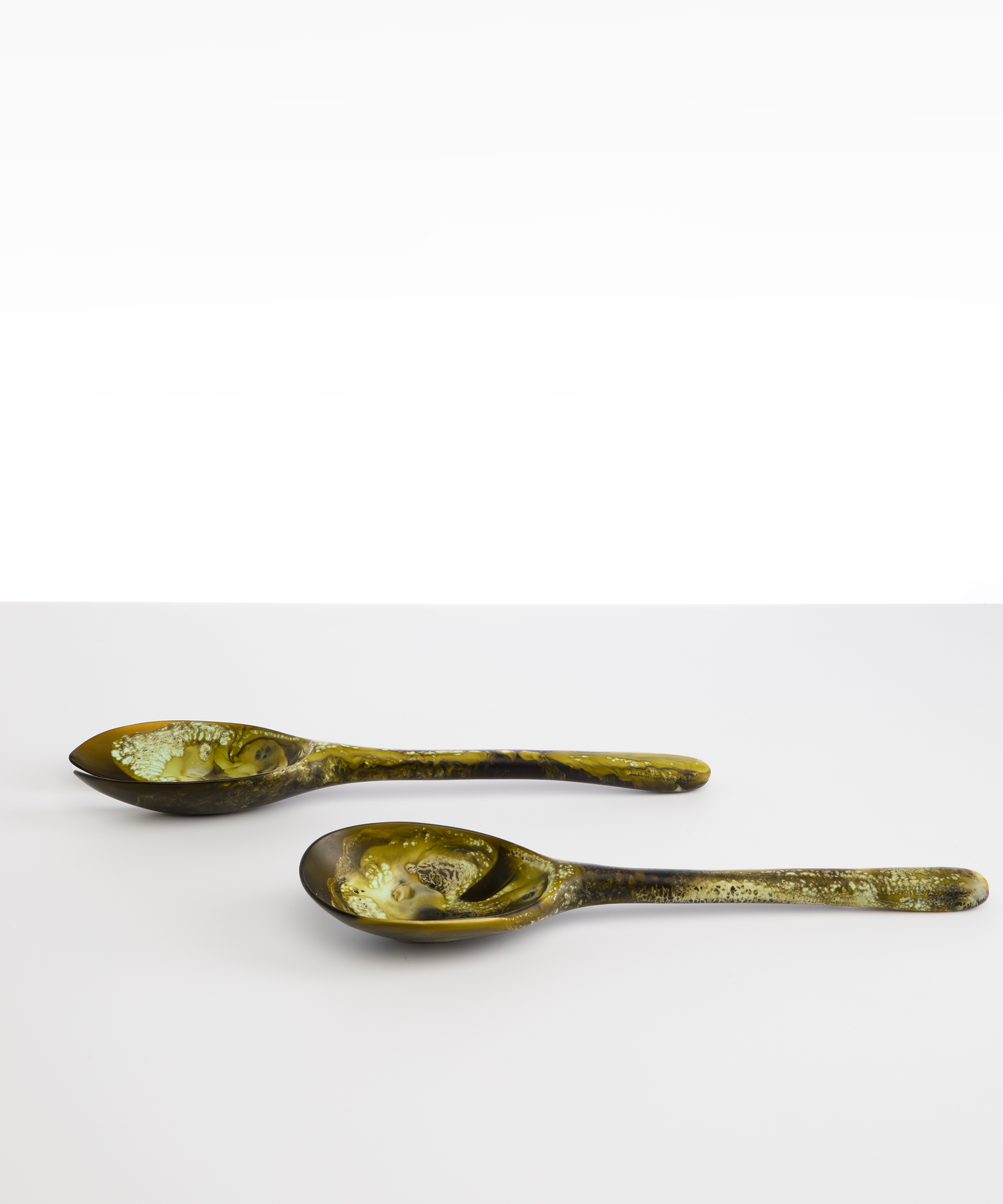 Dinosaur Designs Long Stone Servers Tableware in Malachite Colour resin