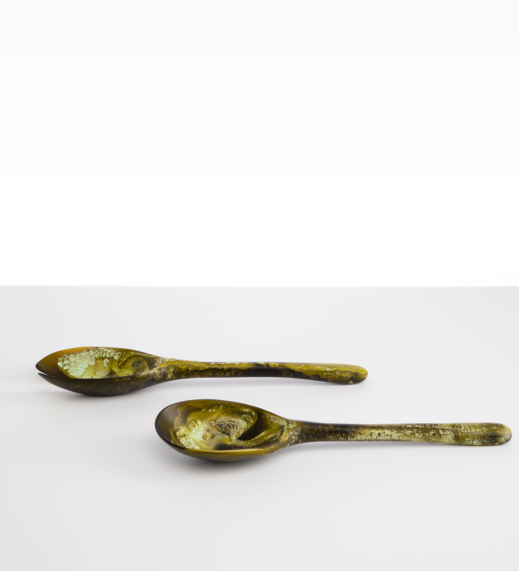 Dinosaur Designs Long Stone Servers Tableware in Malachite Colour resin