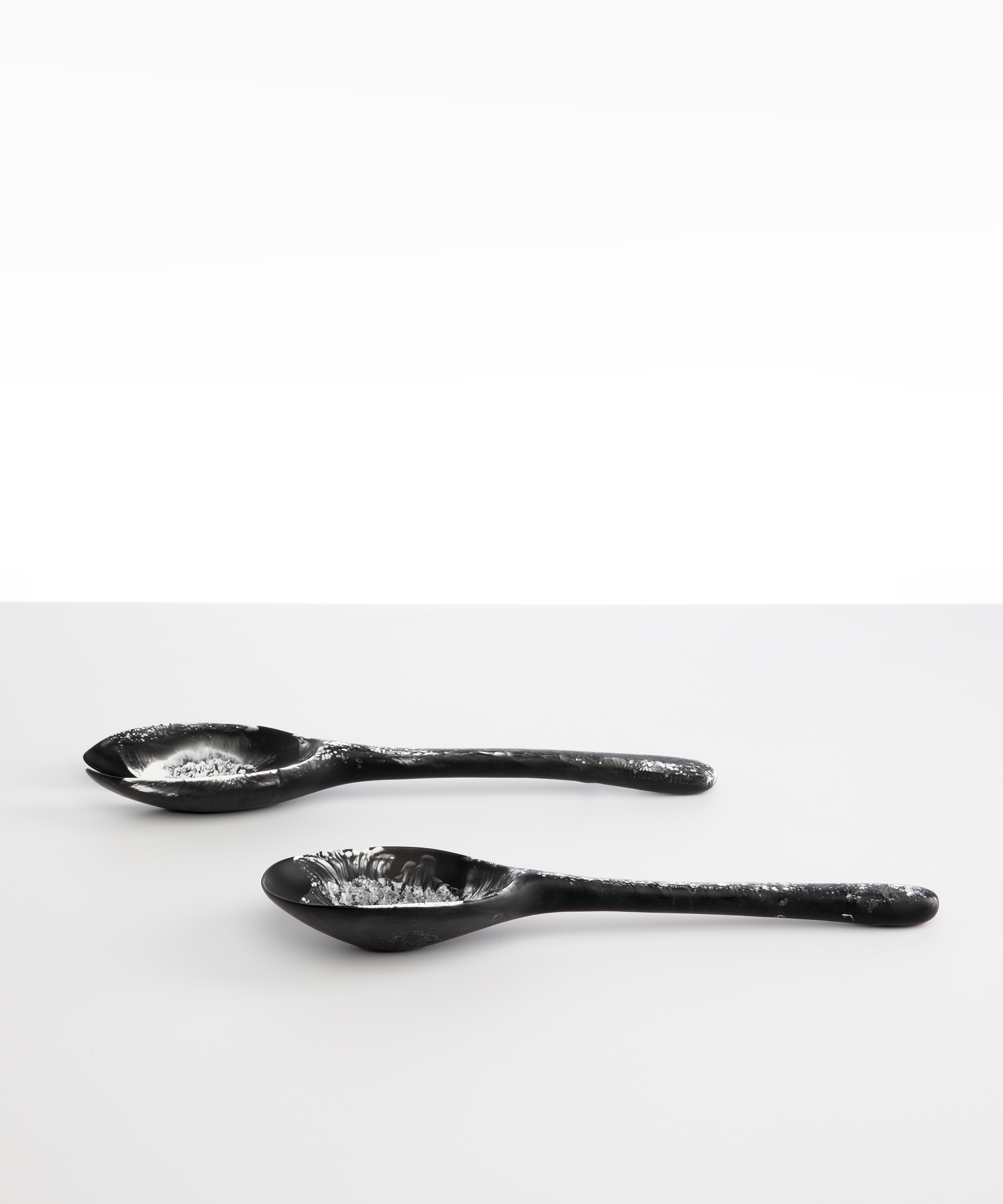 Dinosaur Designs Long Stone Servers Tableware in Black Marble Colour resin