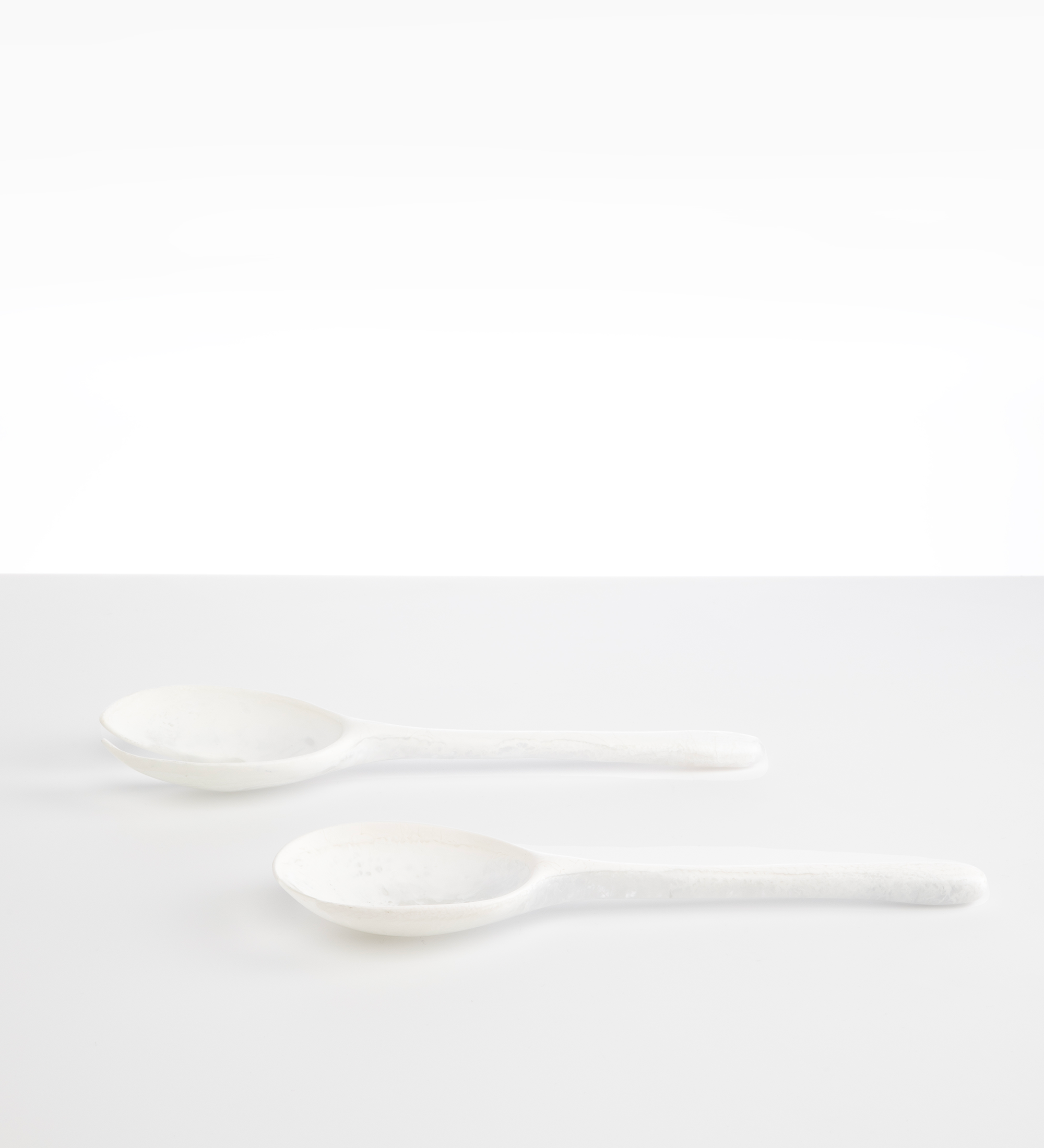 Dinosaur Designs Long Stone Servers Tableware in Snow Swirl Colour resin