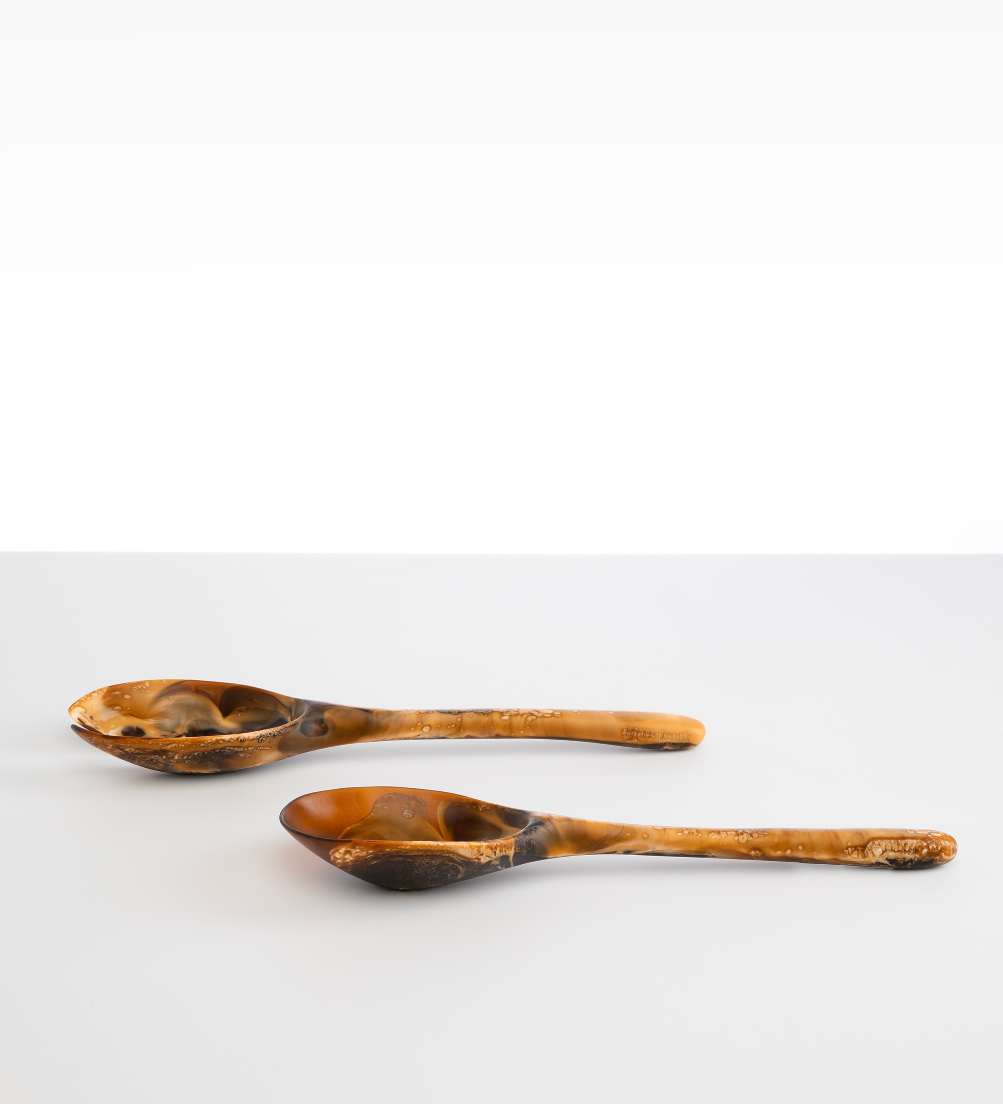 Dinosaur Designs Long Stone Servers Tableware in Dark Horn Colour resin