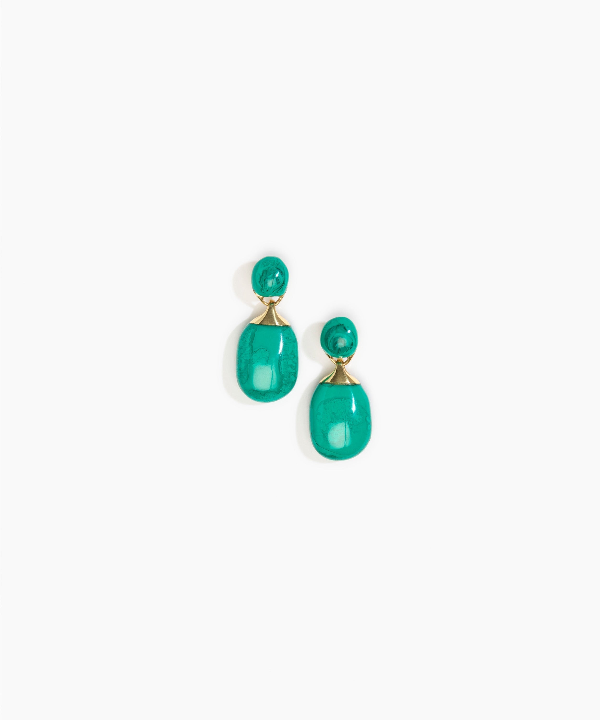 Dinosaur Designs Small River Rock Earrings in Mineral Swirl Colour resin with Studs Backing