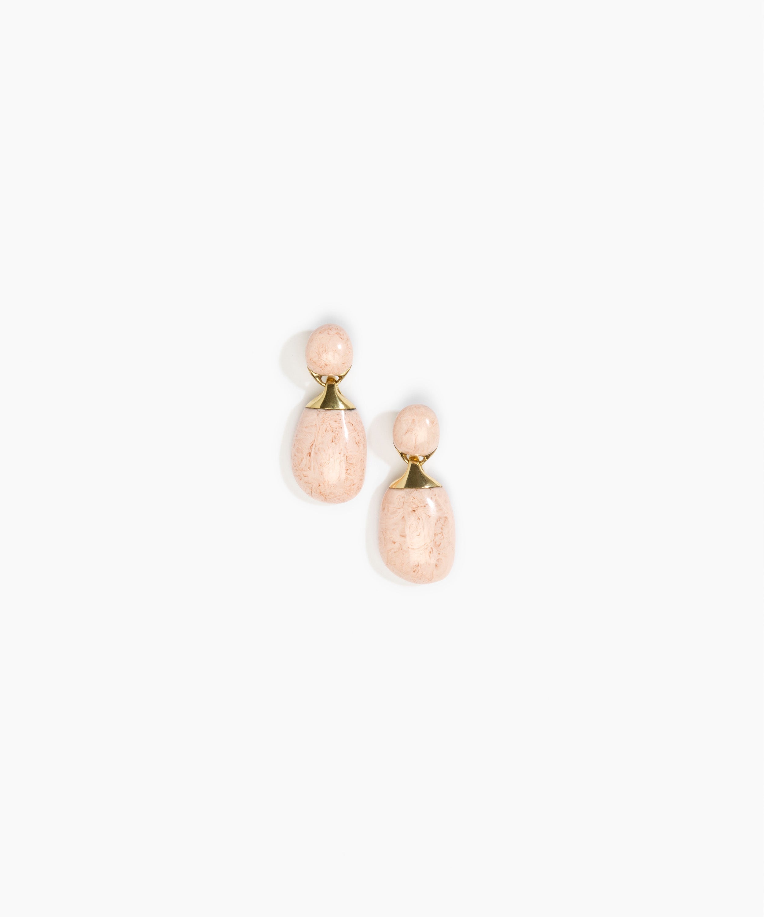 Dinosaur Designs Small River Rock Earrings in Rose Swirl Colour resin with Studs Backing.