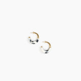 Dinosaur Designs Small Horn Earrings in White Marble Colour resin with Nano-Coated Brass Material