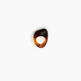 Dinosaur Designs Pebble Ring in Tortoise Colour resin with Regular Fit..