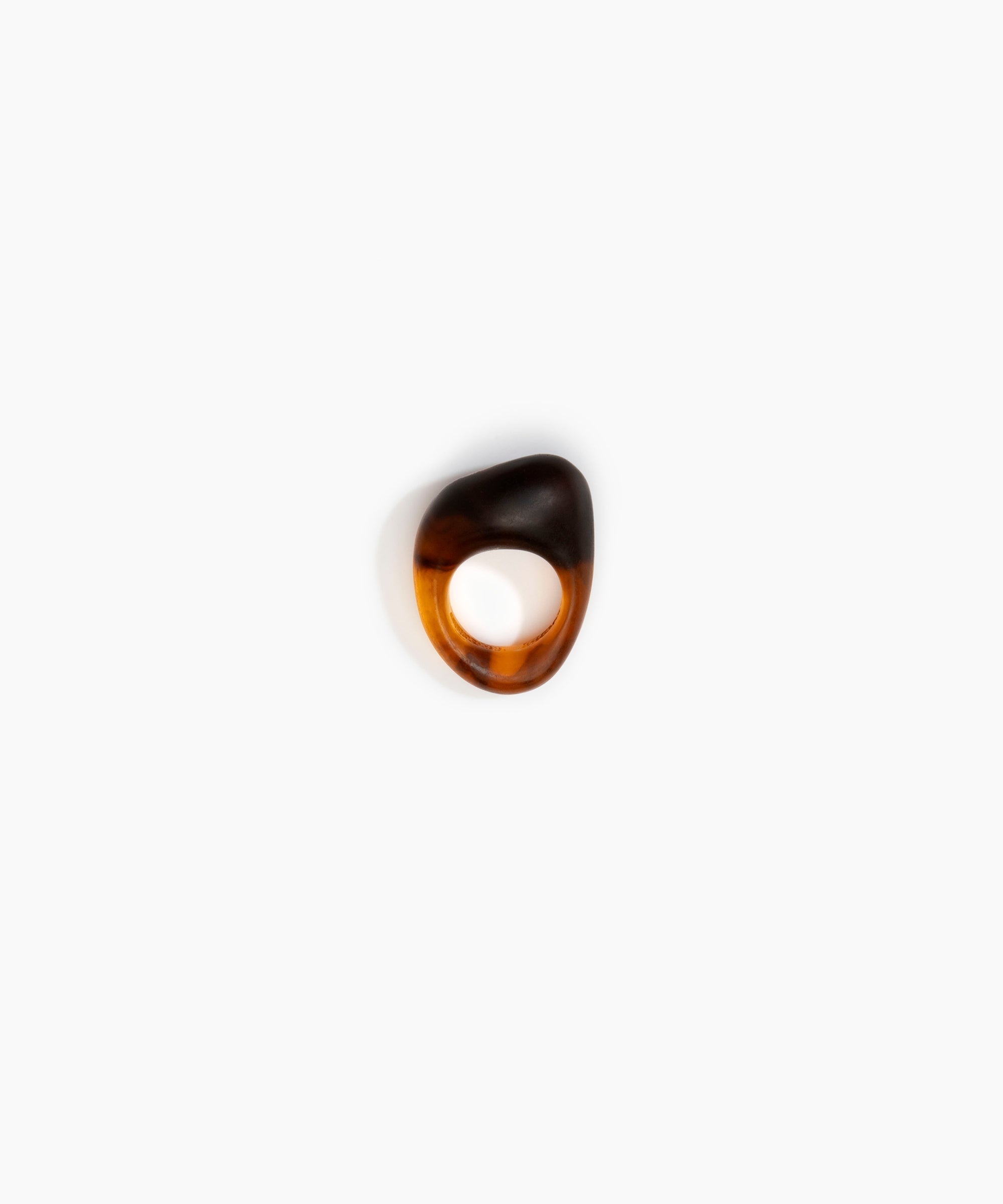 Dinosaur Designs Pebble Ring in Tortoise Colour resin with Regular Fit..