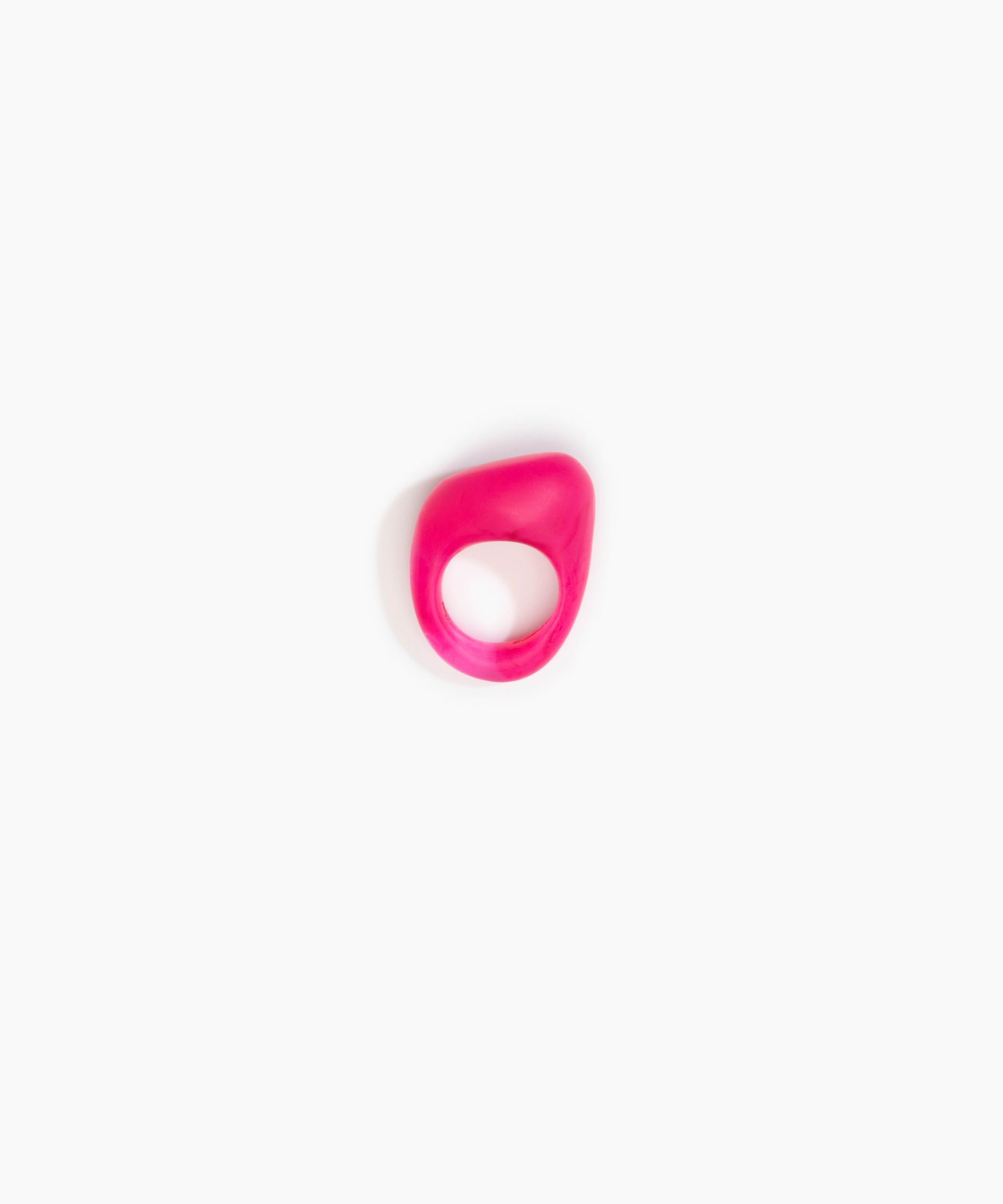 Dinosaur Designs Pebble Ring in Flamingo Colour resin with Regular Fit.