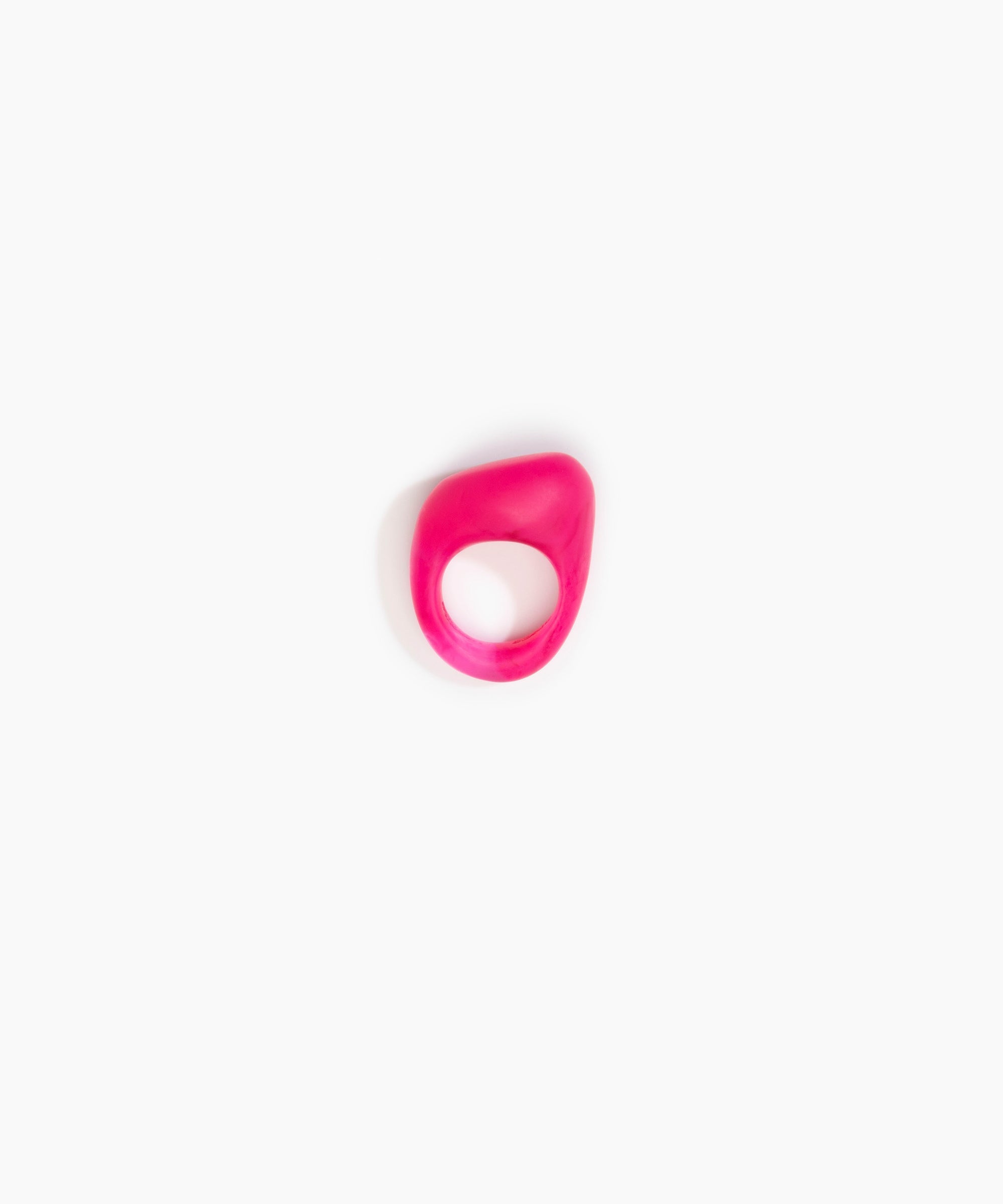 Dinosaur Designs Pebble Ring in Flamingo Colour resin with Regular Fit.