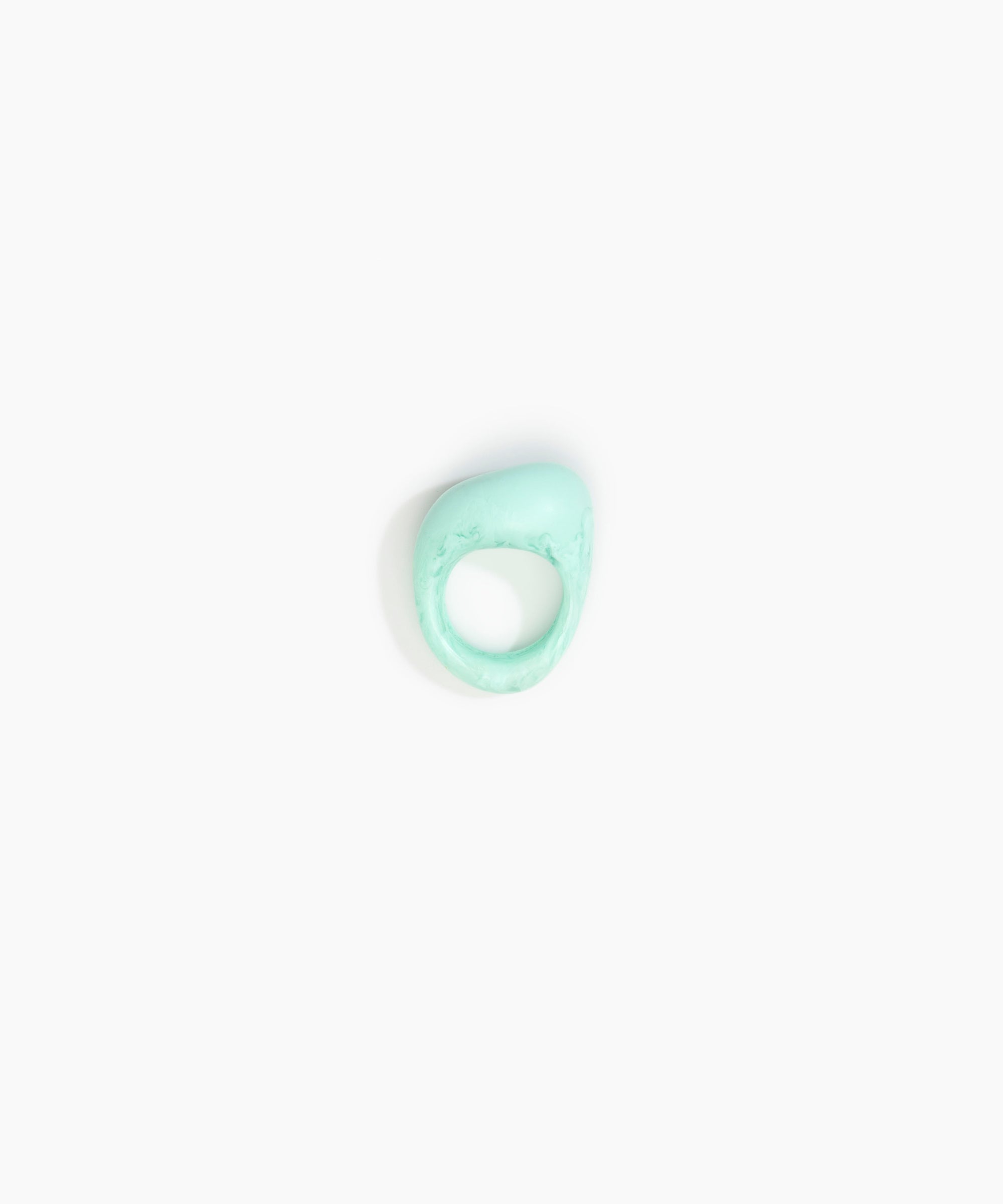 Dinosaur Designs Pebble Ring in Mint Colour resin with Regular Fit