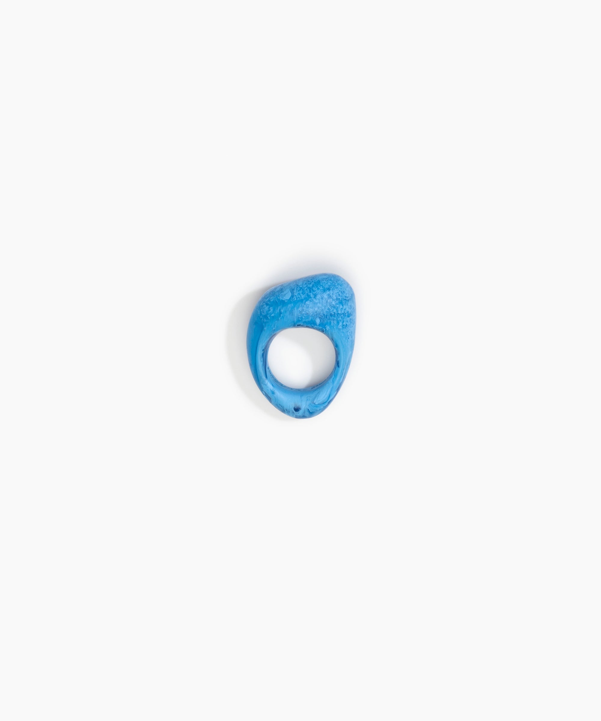 Dinosaur Designs Pebble Ring in Sky Colour resin with Regular Fit.
