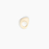 Dinosaur Designs Pebble Ring Rings in Cream Colour resin with Regular Fit