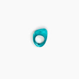 Dinosaur Designs Pebble Ring in Lagoon Colour resin with Regular Fit..