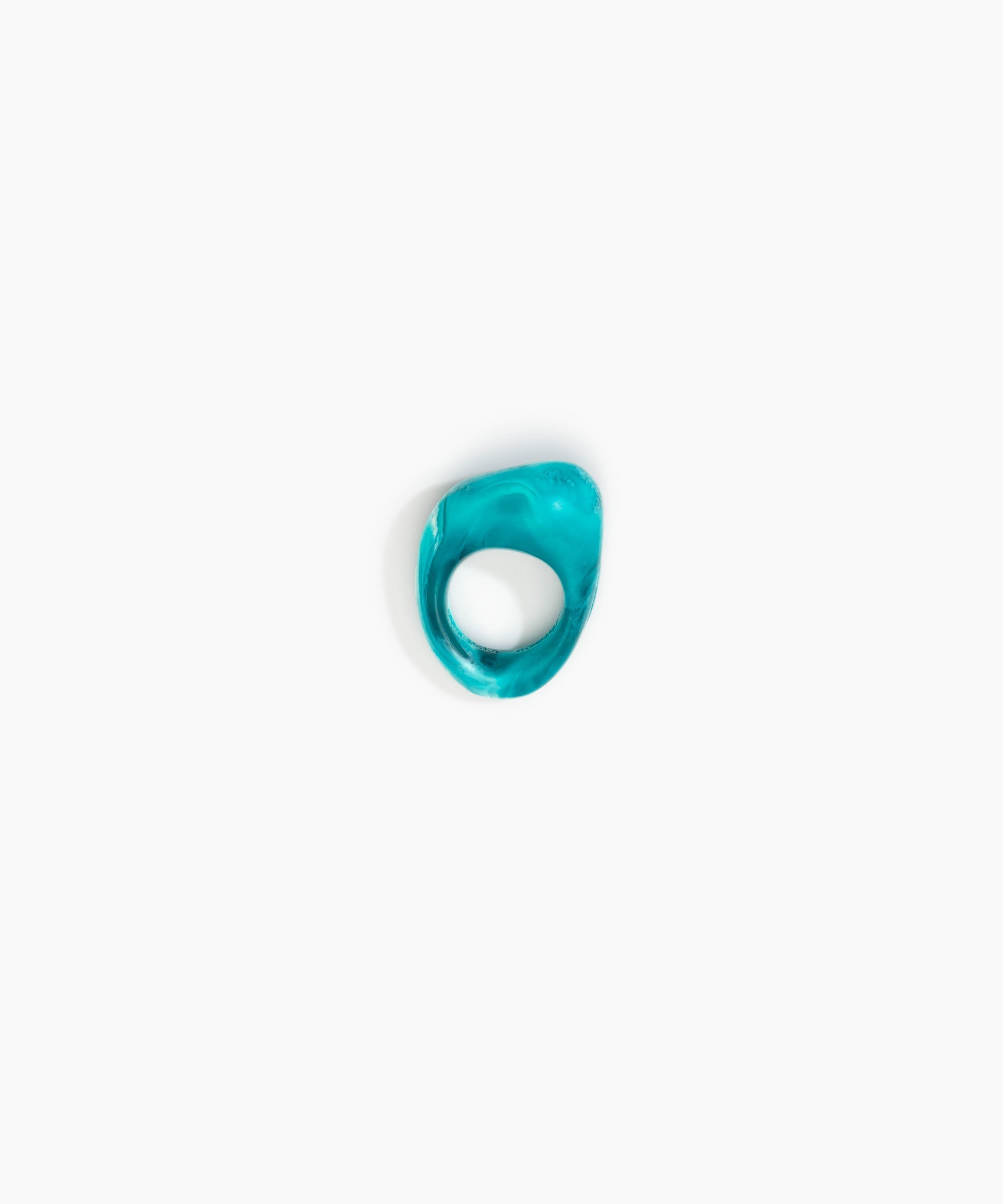 Dinosaur Designs Pebble Ring Rings in Lagoon Colour resin with Regular Fit