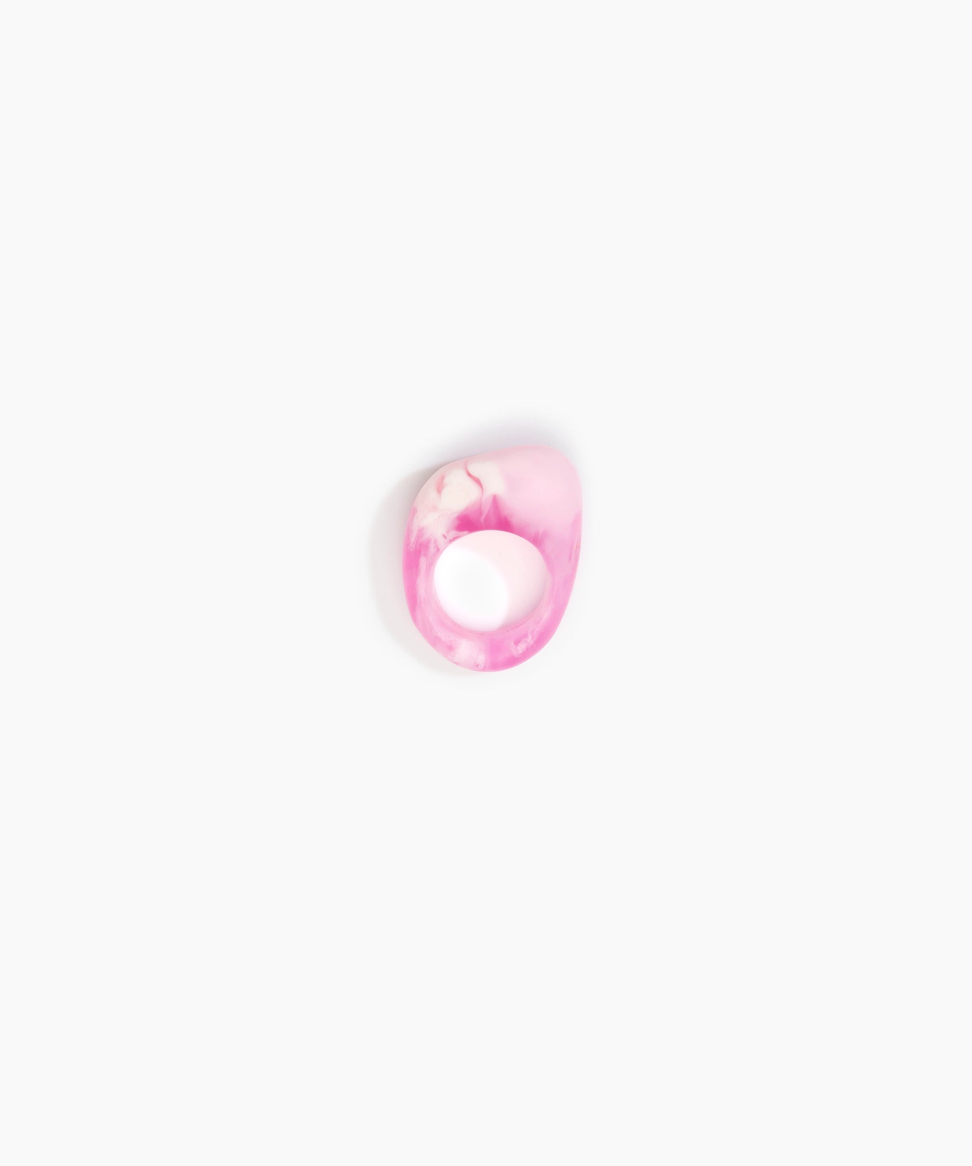 Dinosaur Designs Pebble Ring in Shell Pink Colour resin with Regular Fit..