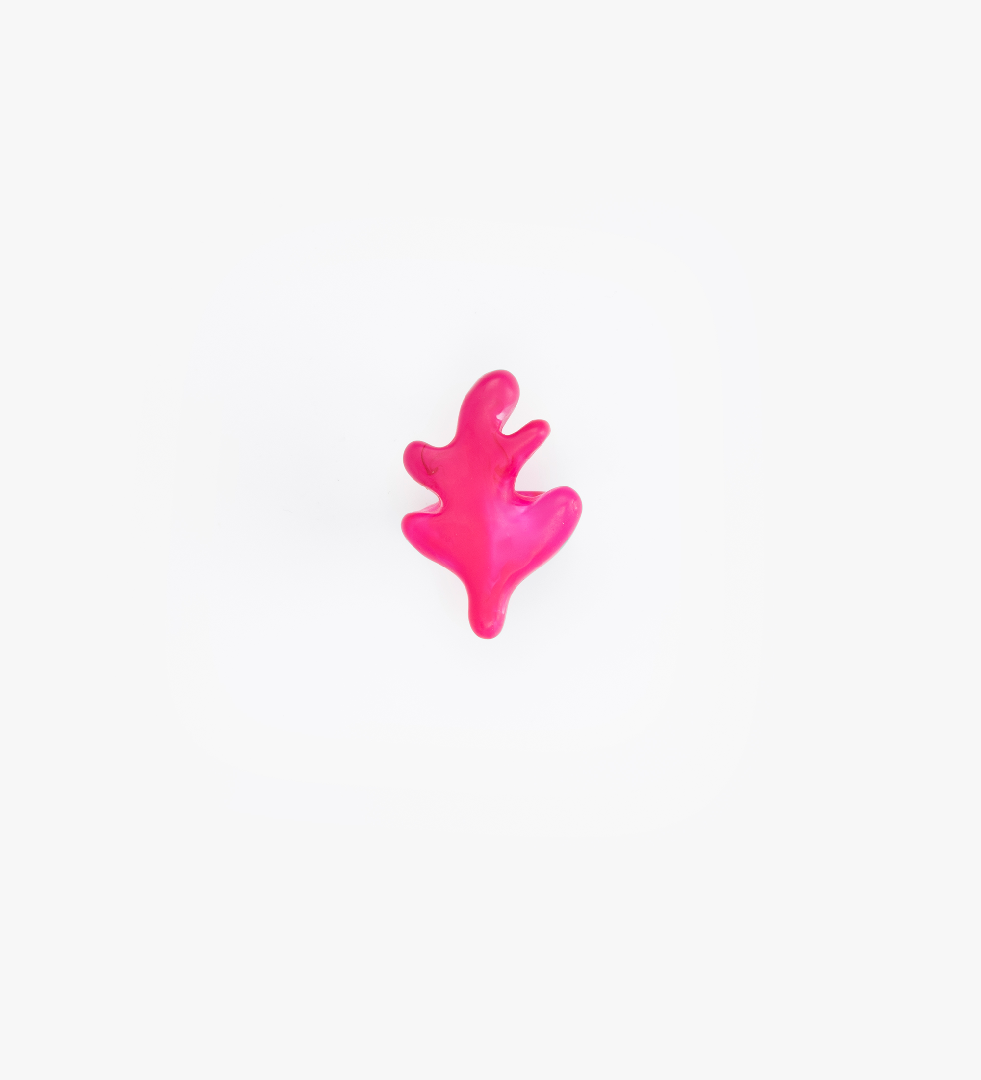 Dinosaur Designs Paradise Leaf Ring Rings in Flamingo Colour resin 