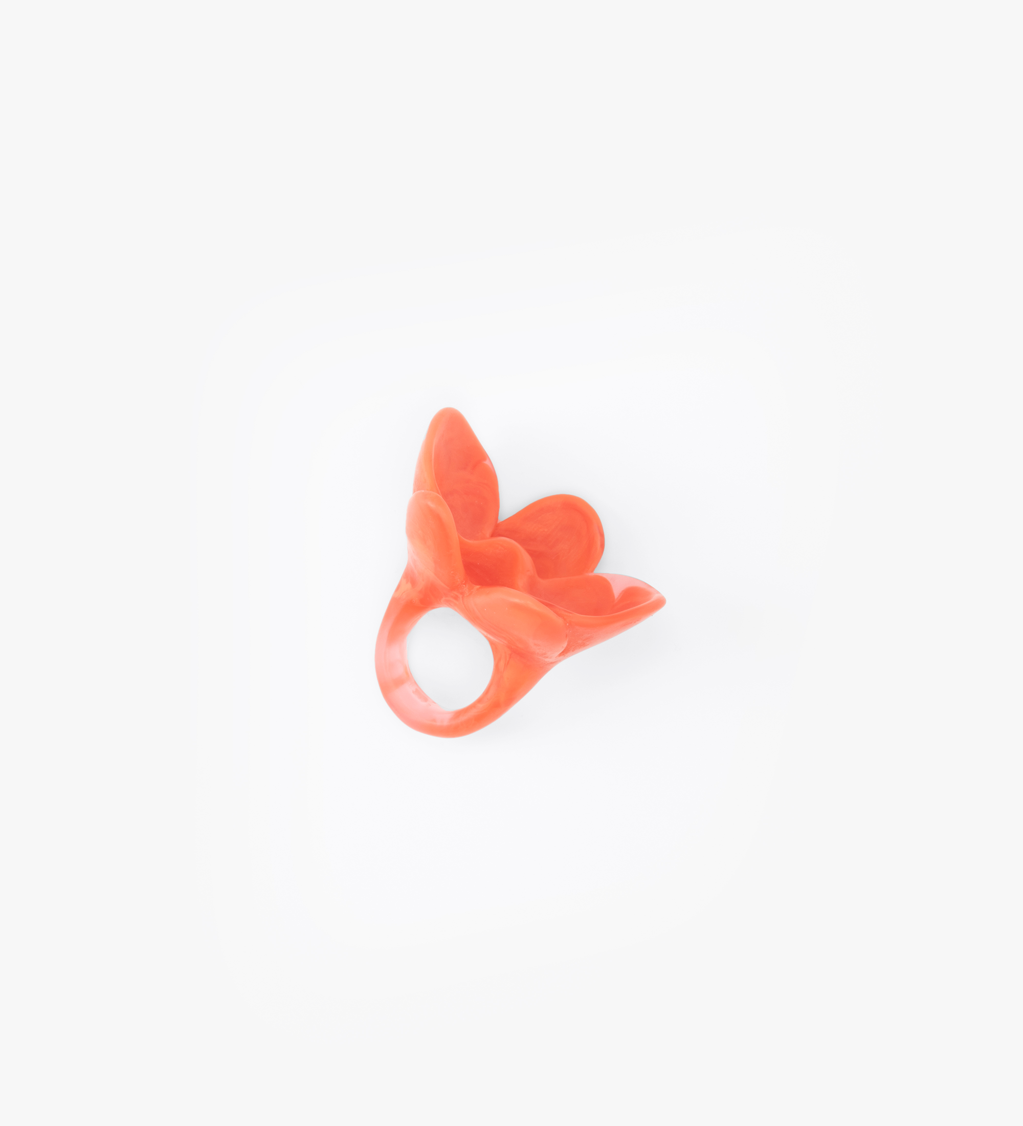 Dinosaur Designs Orchid Ring Rings in Lychee Colour resin with Regular Fit