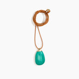 Dinosaur Designs River Rock Pendant on Leather in Mineral Swirl Colour resin