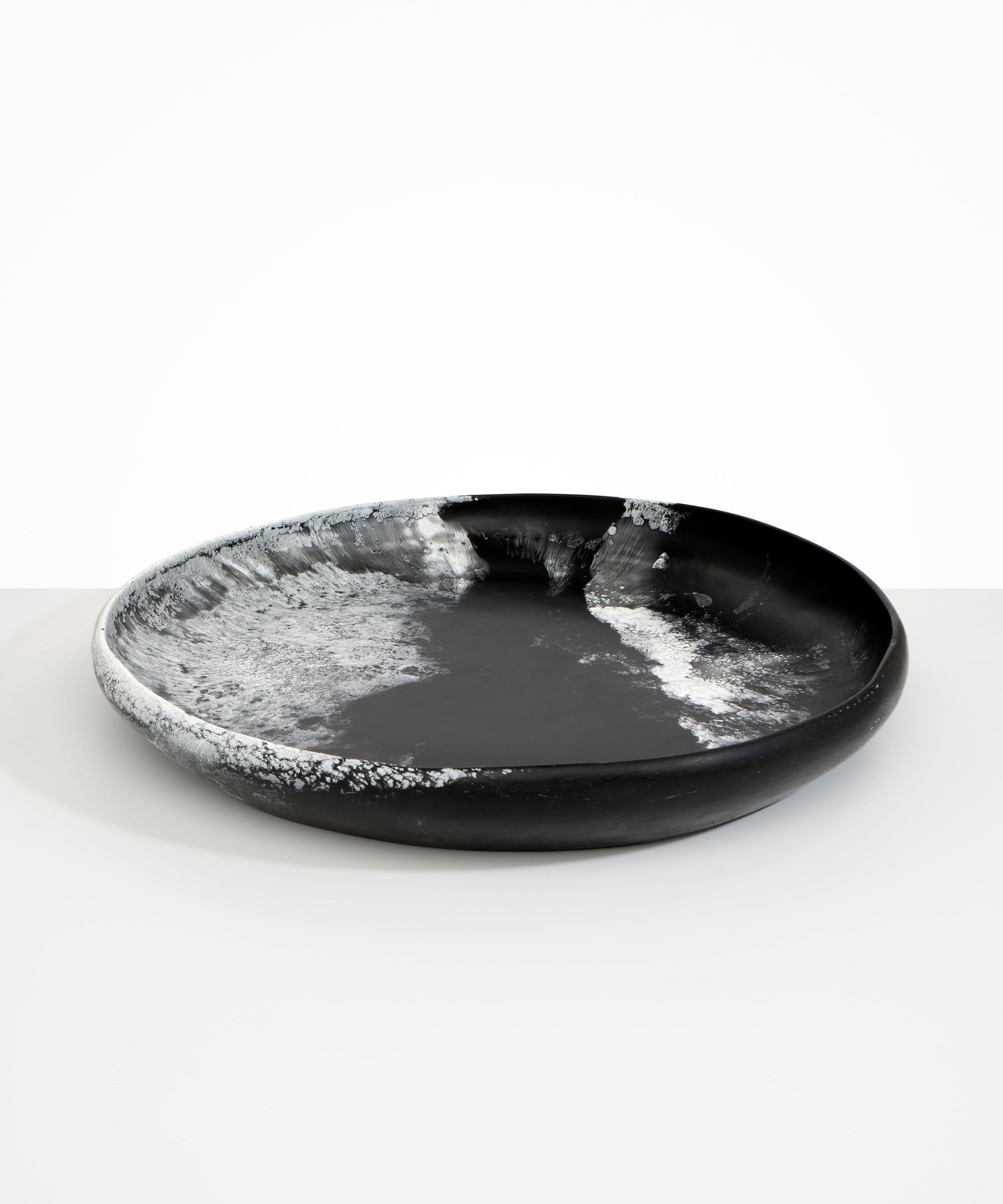 Dinosaur Designs Extra Large Earth Bowl serving bowls in black marble black white Colour resin