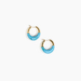 Dinosaur Designs Small Horn Hoop Earrings in Sky Colour resin with Nano-Coated Brass Material