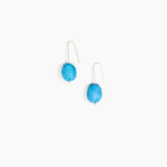 Dinosaur Designs Earth Wire Earrings in Sky Colour resin with 925 Sterling Silver Material..