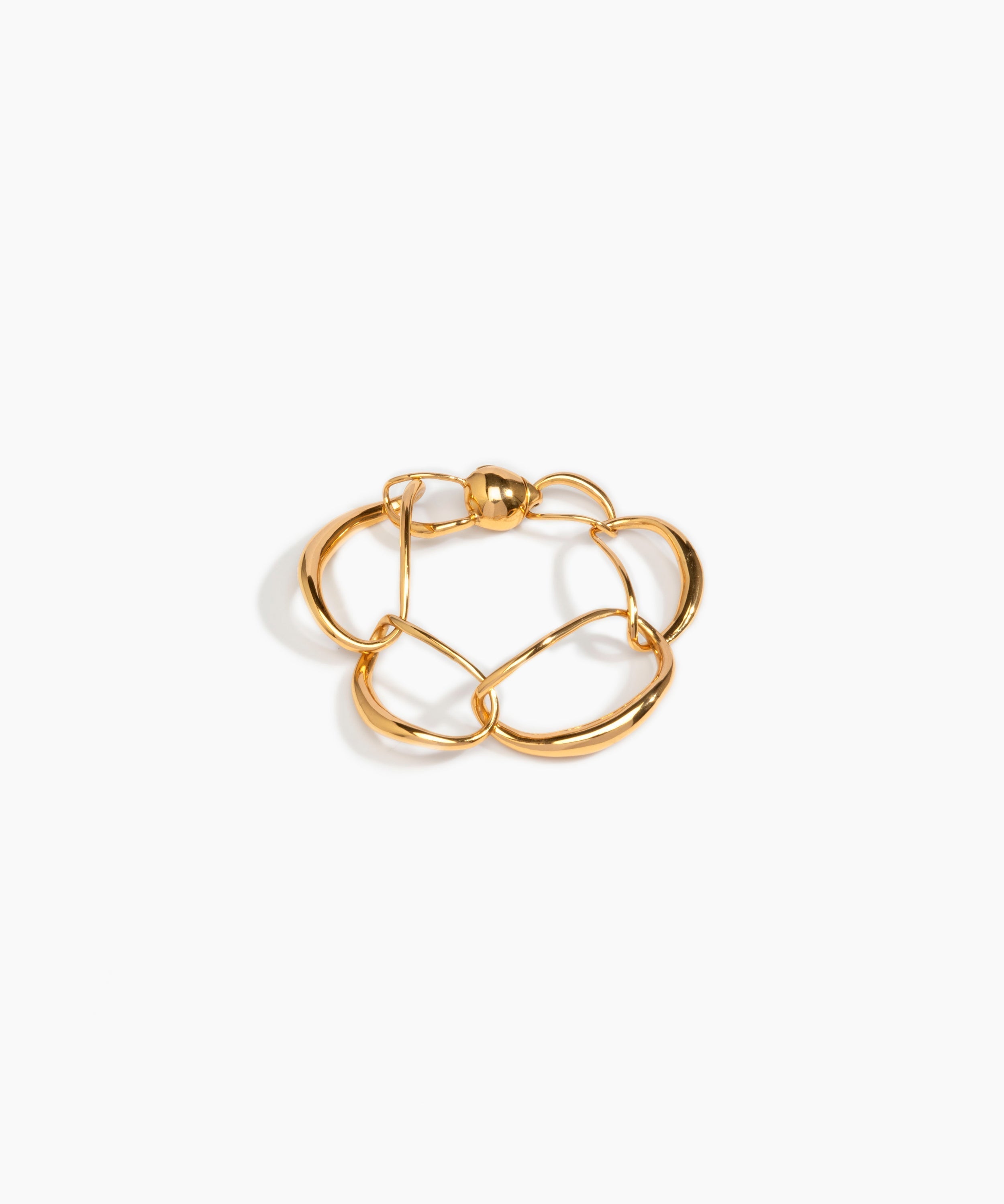 LO Collections Liquid Chain Bracelet in 24k Gold-Plated Brass Material resin with Wide Fit