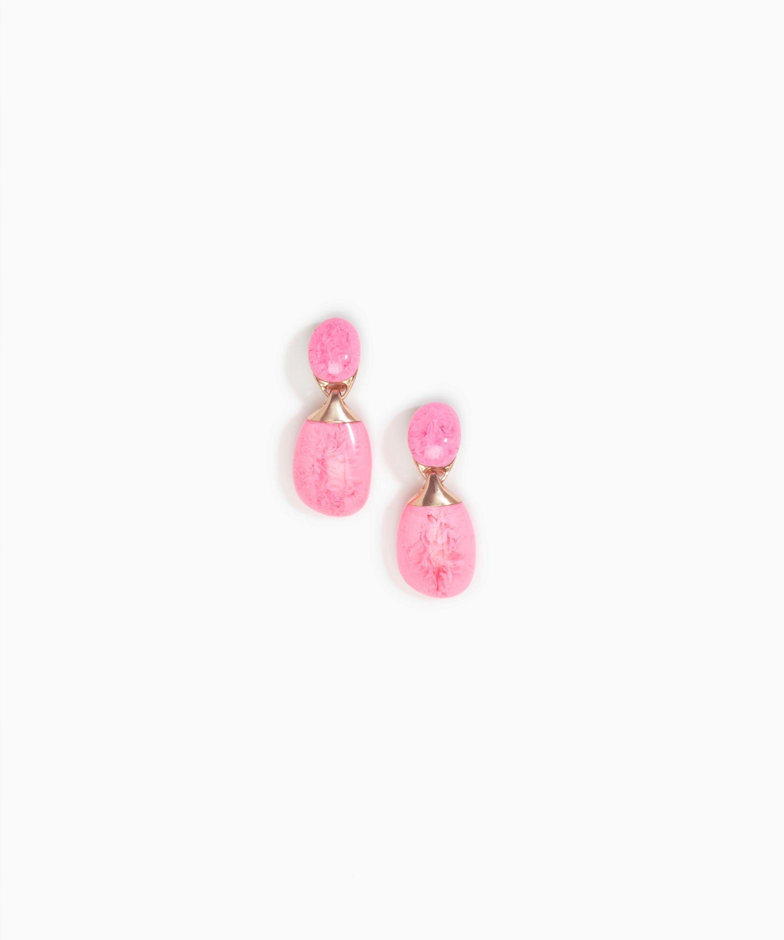 Dinosaur Designs Small River Rock Earrings in Parakeet Colour resin with Clips Backing