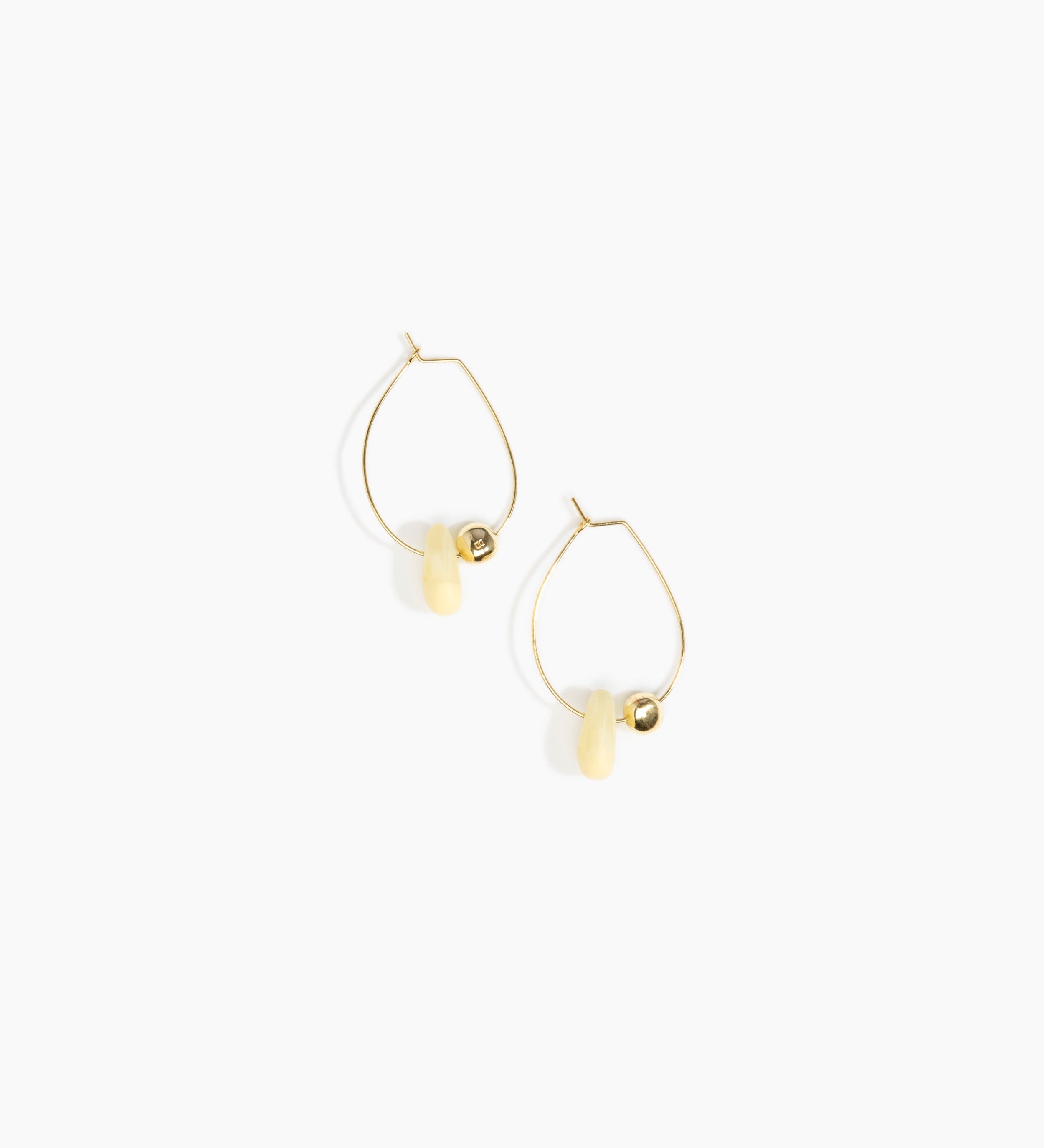 Dinosaur Designs Joie De Vivre Hoop Earrings Earrings in Lemon Colour resin with Gold-Filled Material