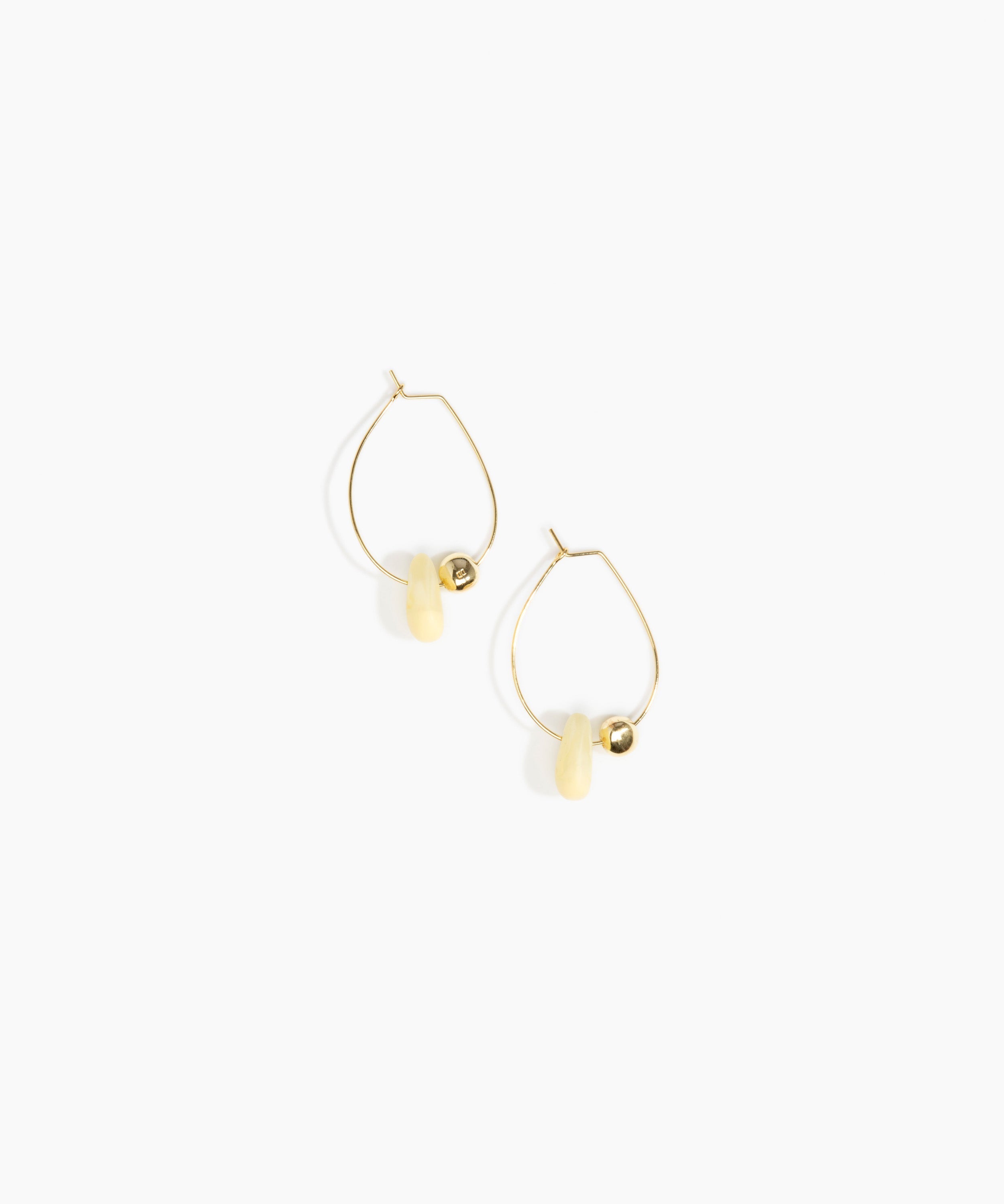 Dinosaur Designs Joie De Vivre Hoop Earrings Earrings in Lemon Colour resin with Gold-Filled Material