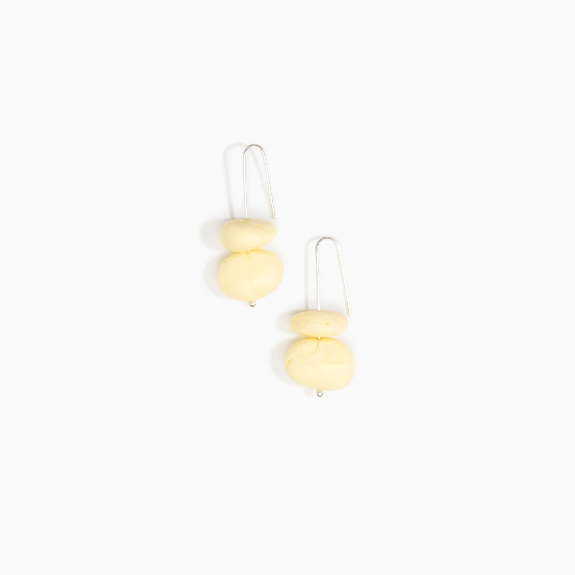 Dinosaur Designs Temple Earth Wire Earrings in Lemon Colour resin with 925 Sterling Silver Material.
