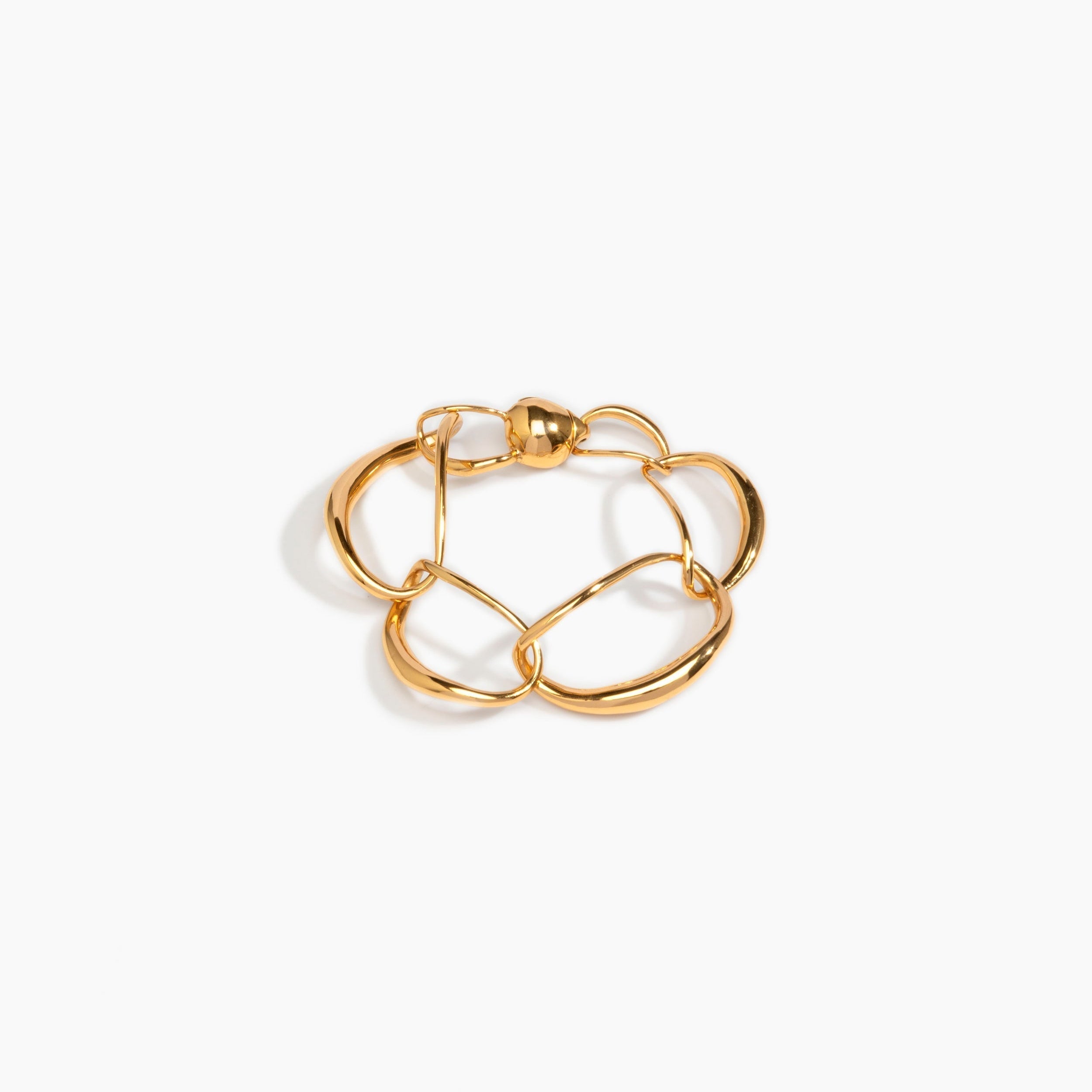 LO Collections Liquid Chain Bracelet in 24k Gold-Plated Brass Material resin with Wide Fit..