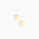 Dinosaur Designs Temple Earth Wire Earrings in Lemon Colour resin with 925 Sterling Silver Material