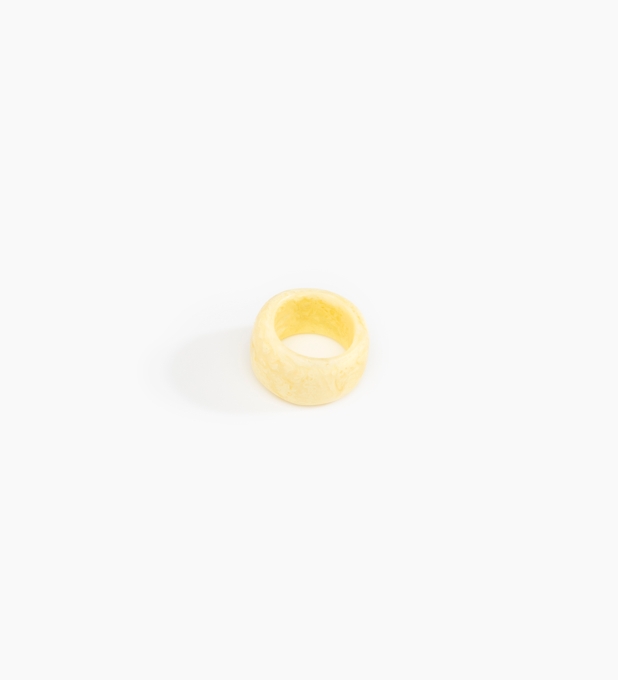 Dinosaur Designs Band Ring Rings in Lemon Colour resin with Wide Fit