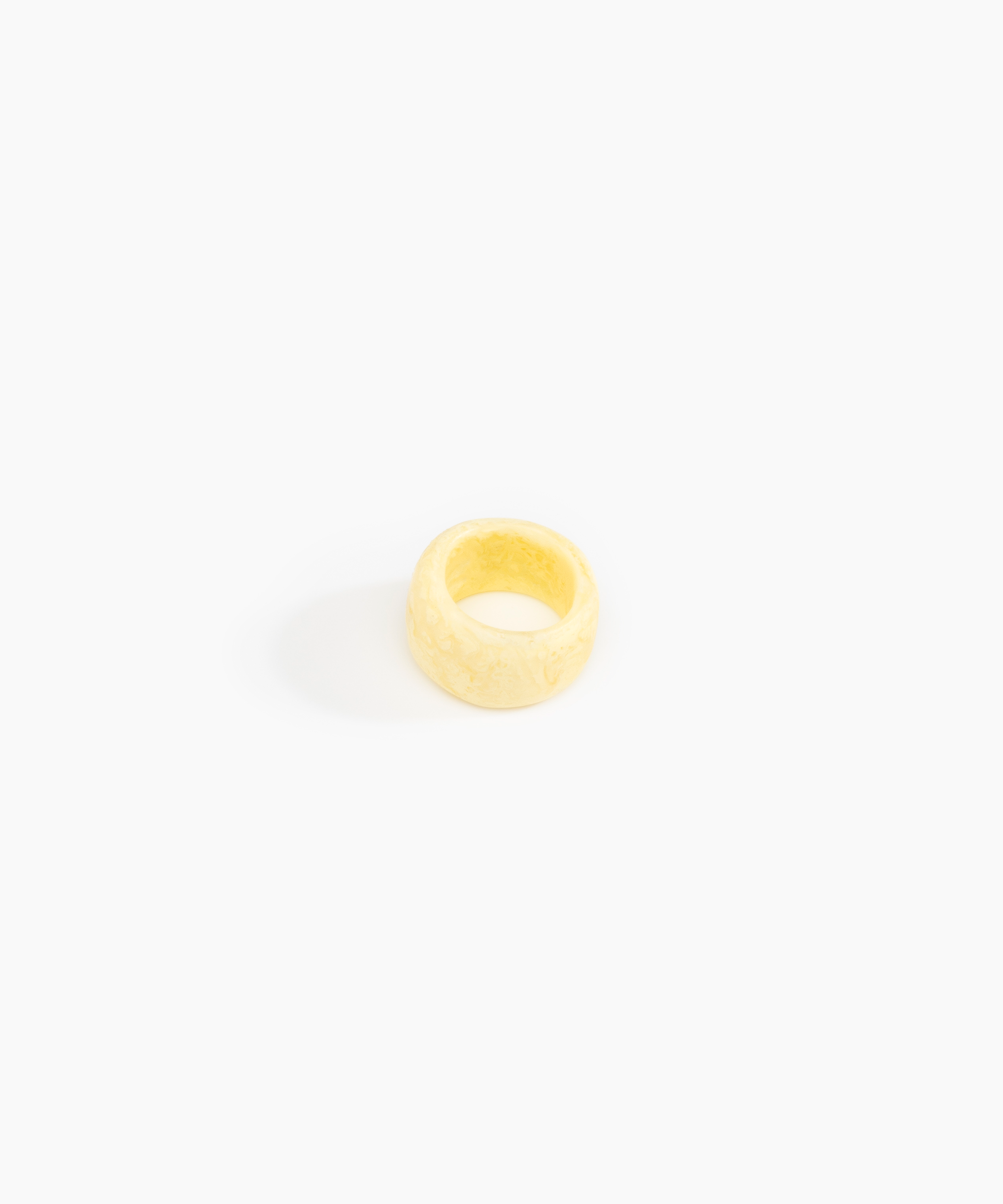 Dinosaur Designs Band Ring Rings in Lemon Colour resin with Narrow Fit