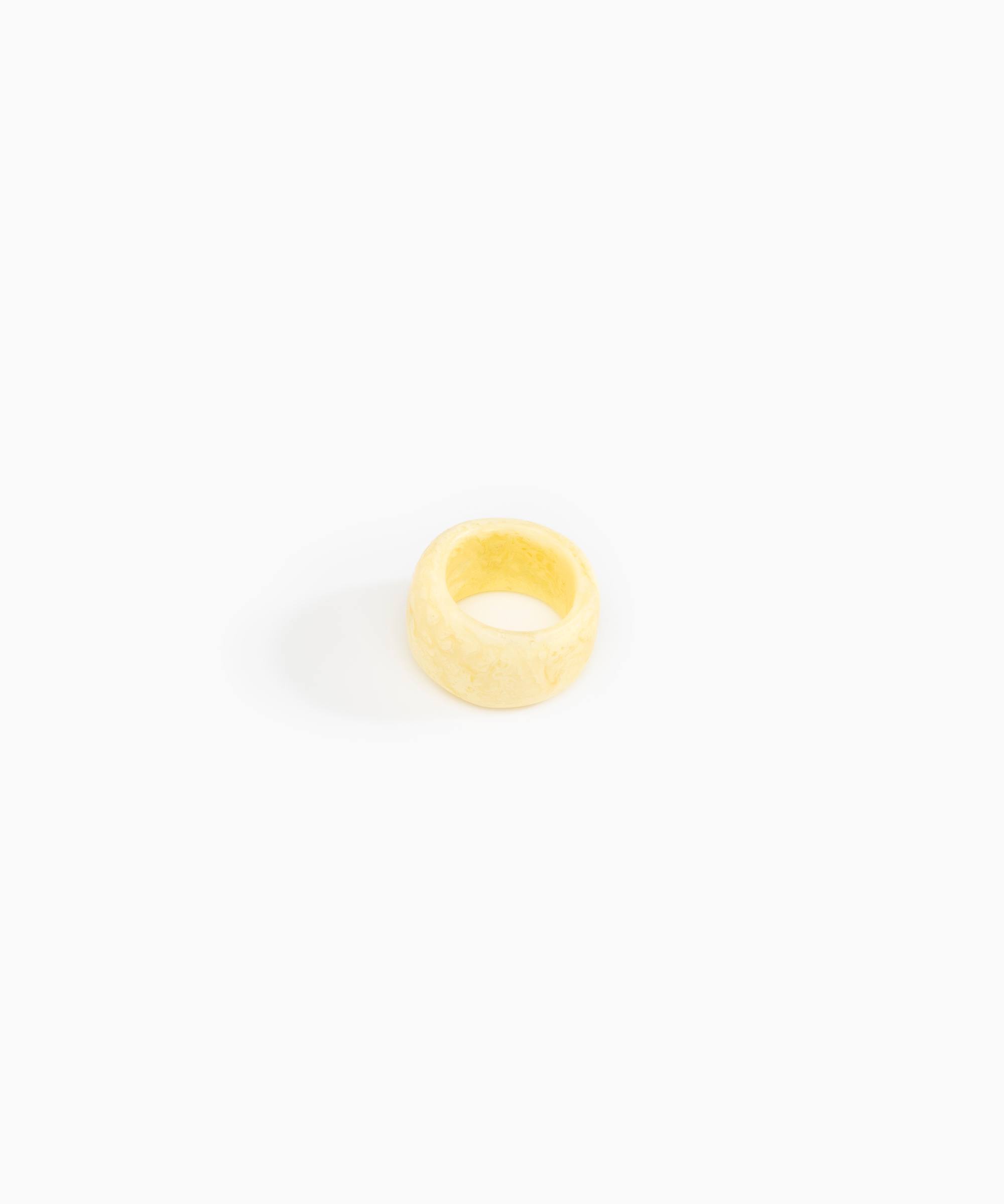 Dinosaur Designs Band Ring in Lemon Colour resin with Wide Fit