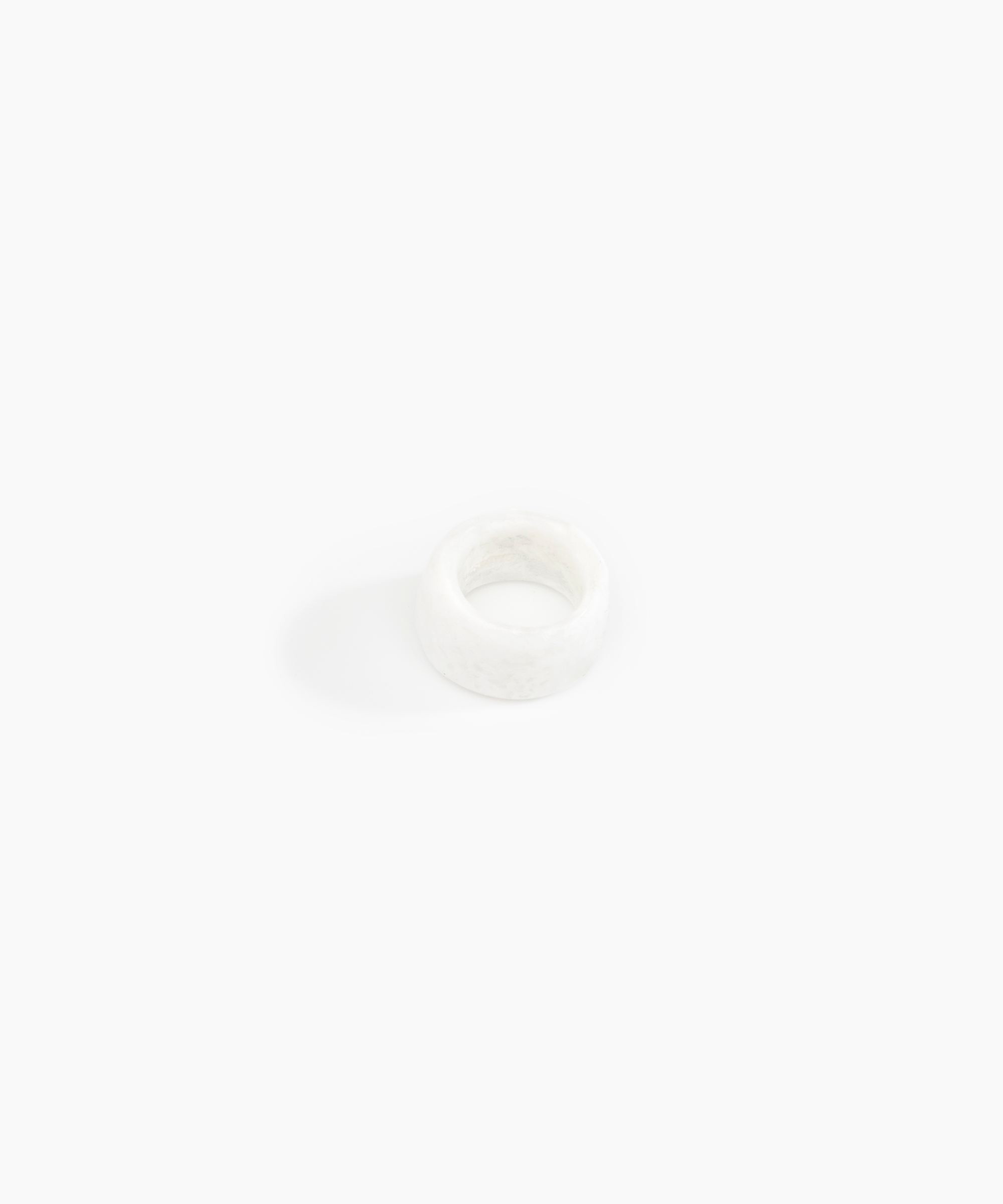 Dinosaur Designs Band Ring in Snow Swirl Colour resin with Wide Fit