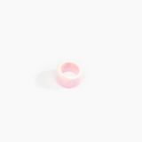 Dinosaur Designs Band Ring in Shell Pink Colour resin with Wide Fit..