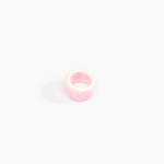 Dinosaur Designs Band Ring Rings in Shell Pink Colour resin with Narrow Fit