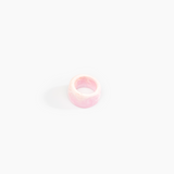 Dinosaur Designs Band Ring Rings in Shell Pink Colour resin with Narrow Fit