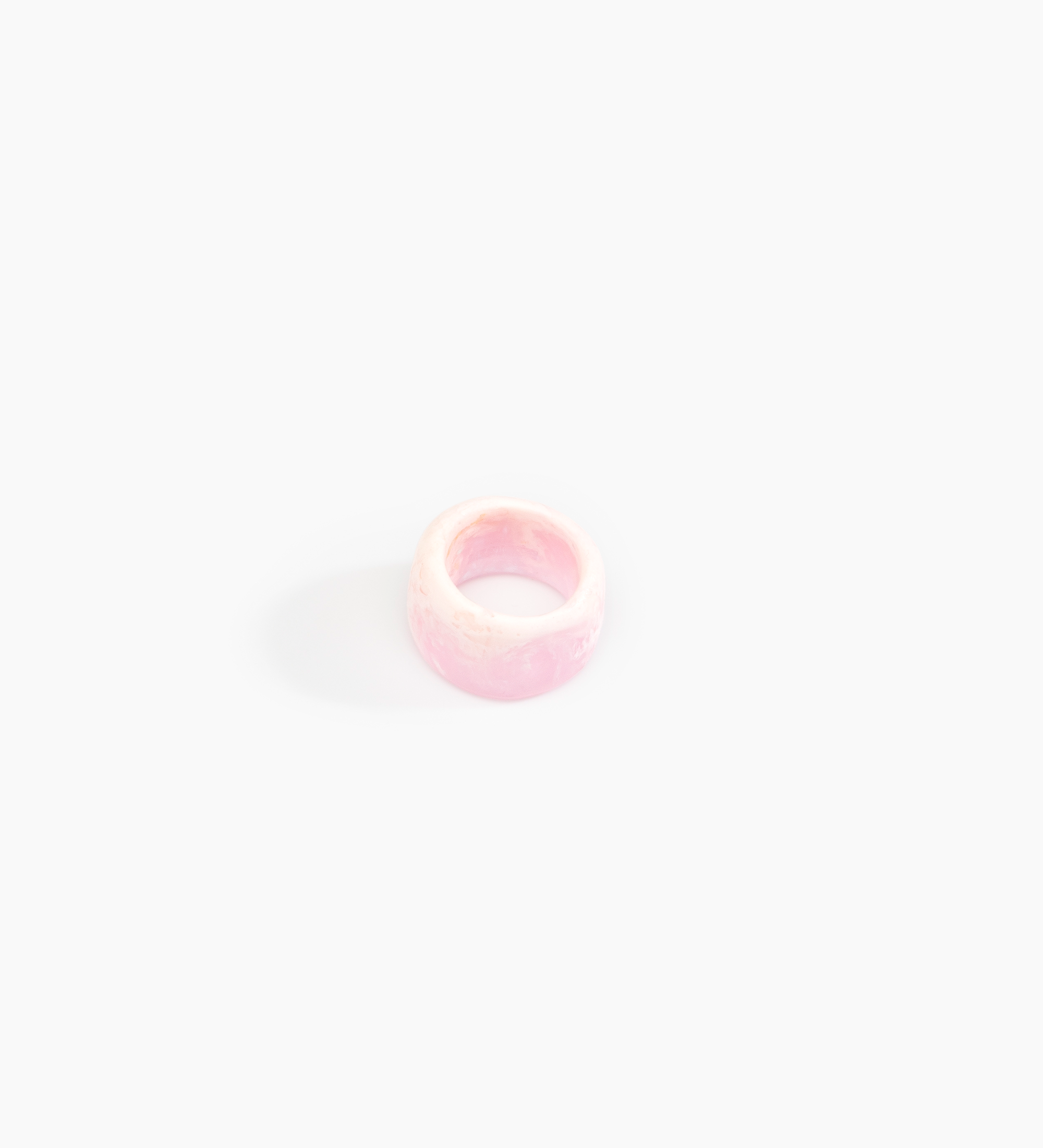 Dinosaur Designs Band Ring Rings in Shell Pink Colour resin with Narrow Fit