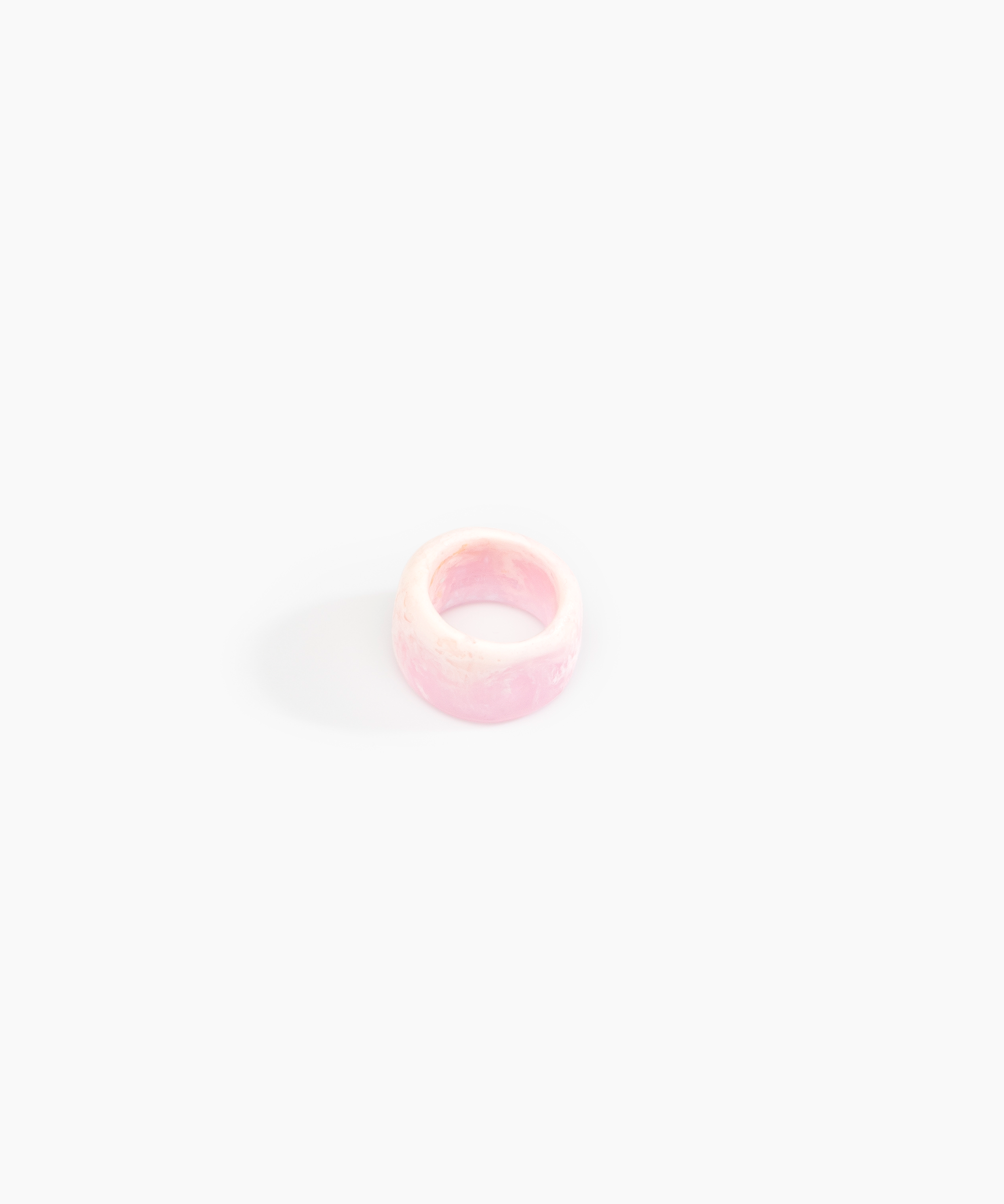 Dinosaur Designs Band Ring in Shell Pink Colour resin with Wide Fit