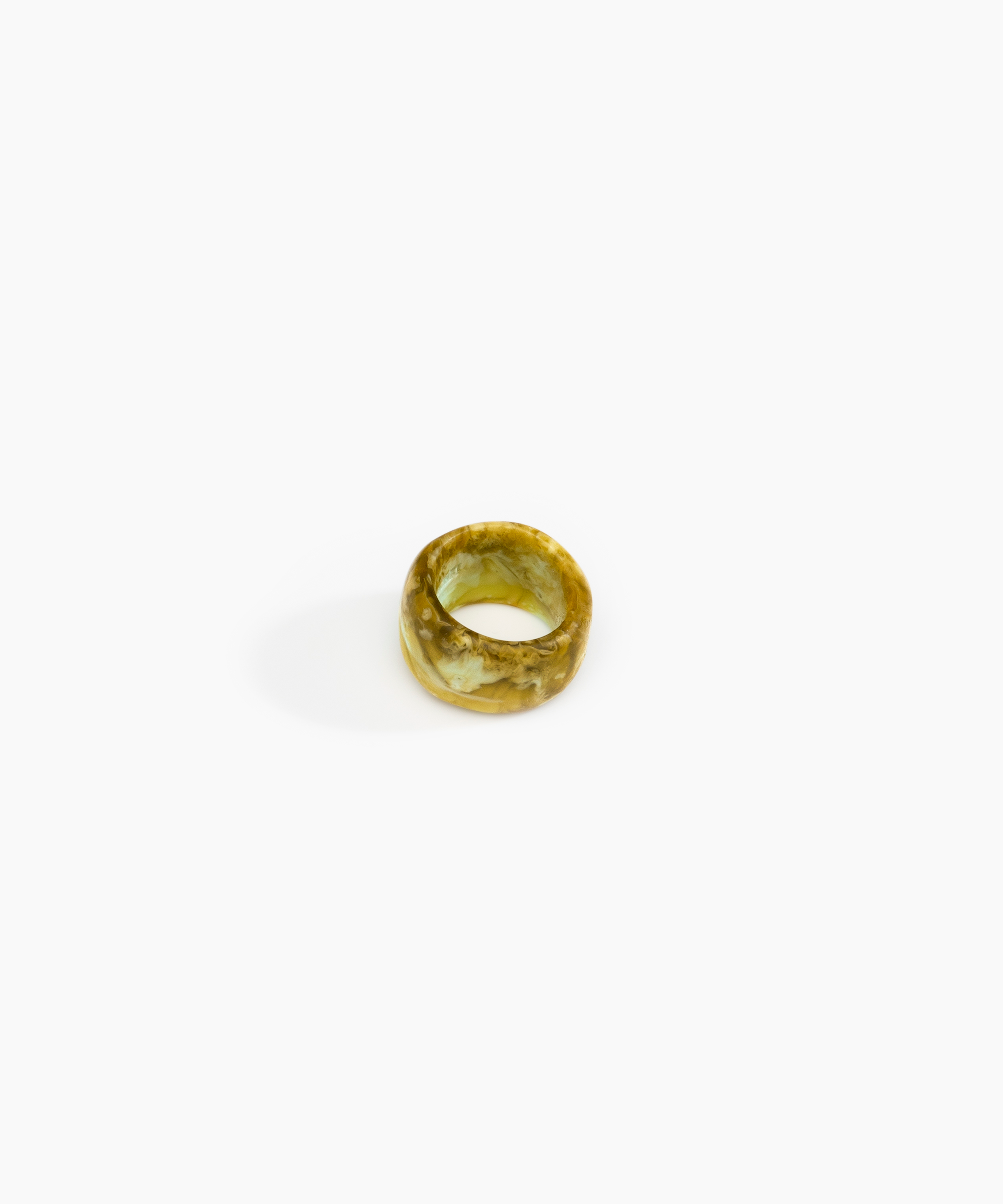 Dinosaur Designs Band Ring in Malachite Colour resin with Wide Fit..