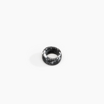 Dinosaur Designs Band Ring in Black Marble Colour resin with Wide Fit..