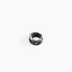 Dinosaur Designs Band Ring Rings in Black Marble Colour resin with Wide Fit