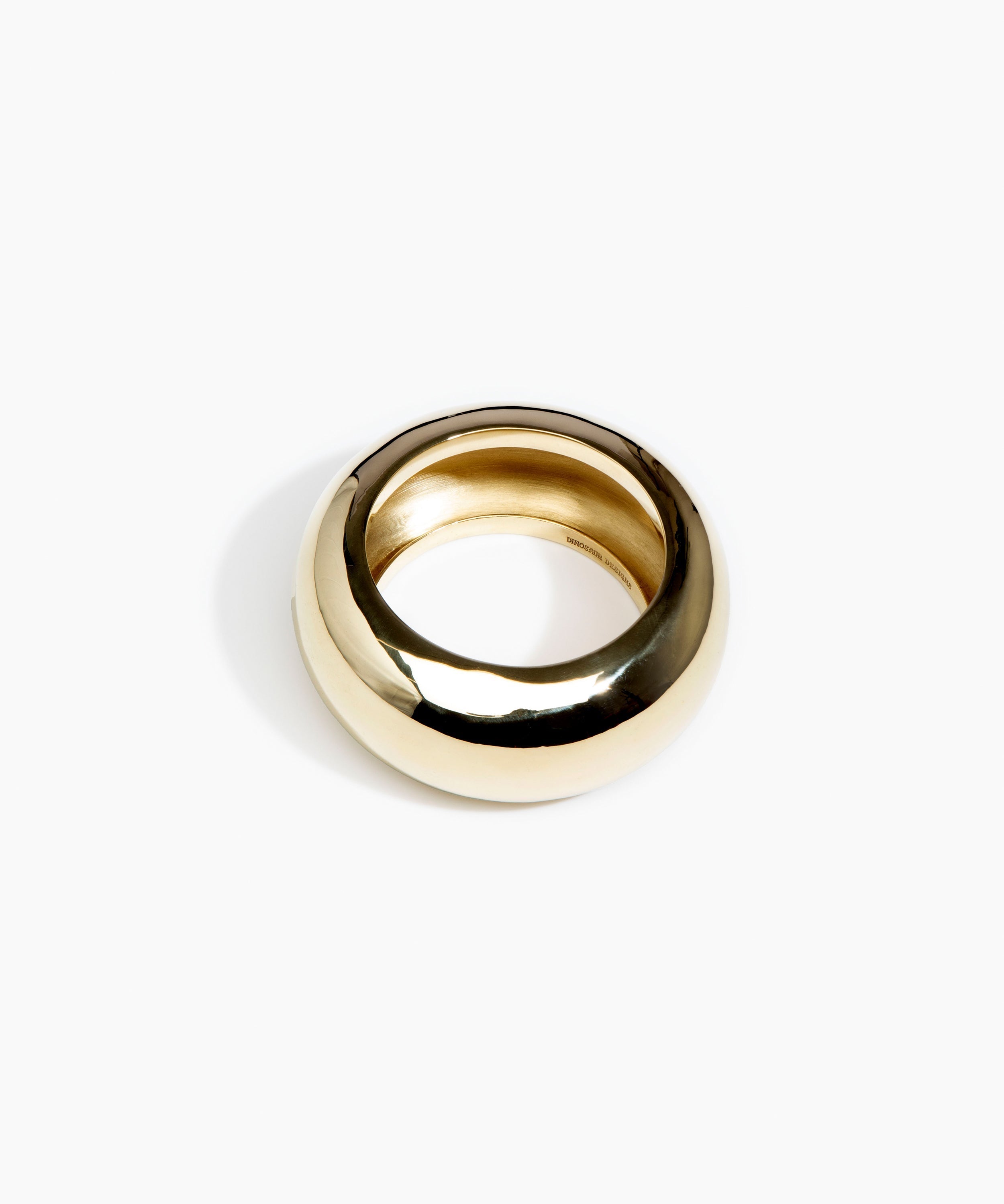 Dinosaur Designs Wide Boulder Bangle in Brass Material....