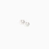 Dinosaur Designs and Alex & Trahanas Small Corda Earrings in Silver — polished silver-toned plated hoop earrings with interlinked twisted loop design.