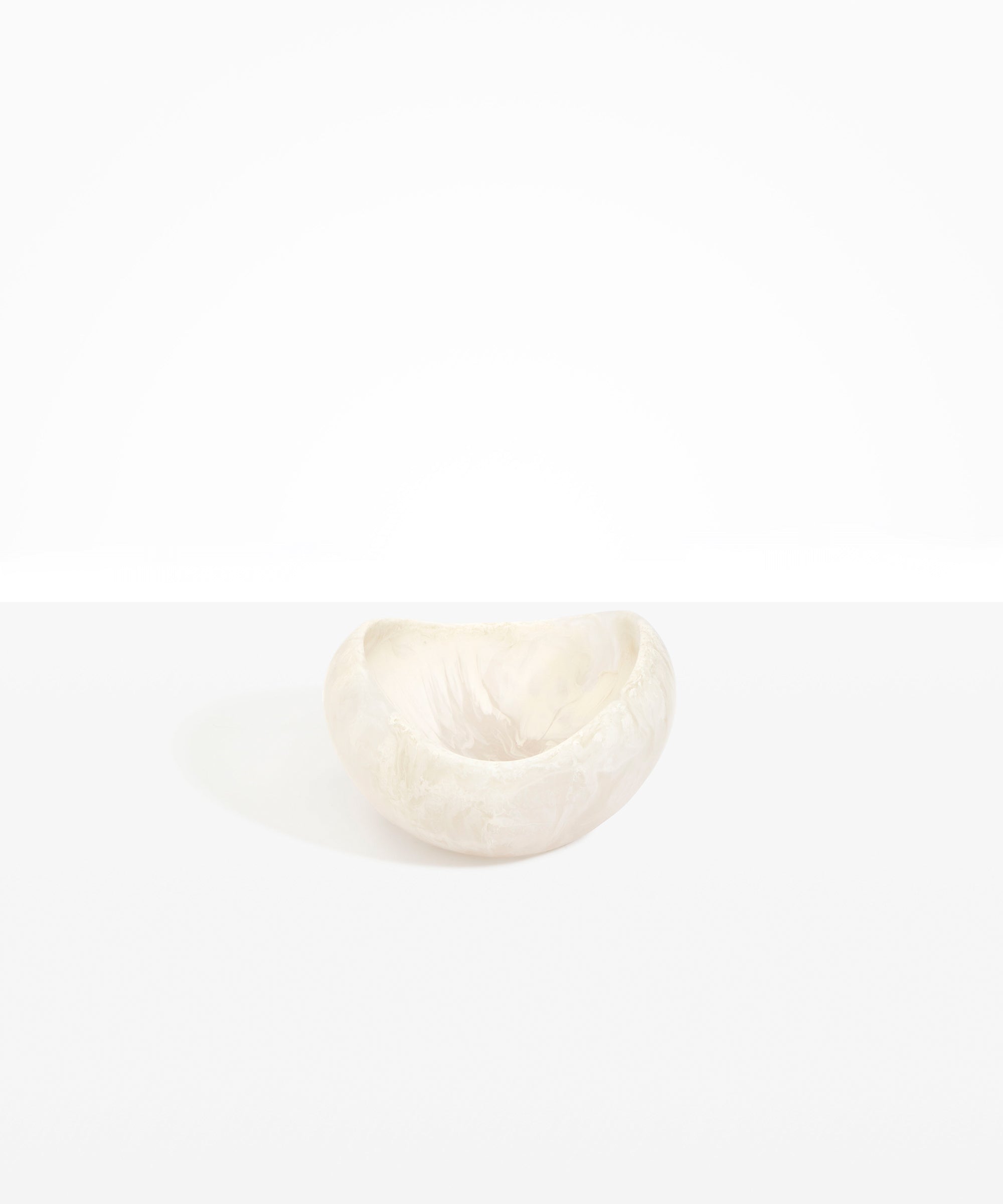 Dinosaur Designs Medium Beetle Bowl in Chalk Swirl Colour resin