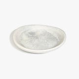 Dinosaur Designs Large Bones Bowl in Cloud — handmade marbled cream and grey resin shallow serving bowl with a rounded organic form...