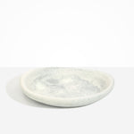 Dinosaur Designs Large Bones Bowl in Cloud — handmade marbled cream and grey resin shallow serving bowl with a rounded organic form