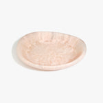 Dinosaur Designs Large Bones Bowl in Rose Swirl — handmade pink resin shallow serving bowl with a rounded organic form...
