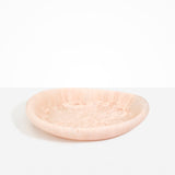 Dinosaur Designs Large Bones Bowl in Rose Swirl — handmade pink resin shallow serving bowl with a rounded organic form...